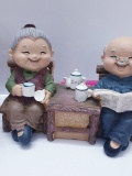 Tượng ông bà mẫu ngồi uống trà 6